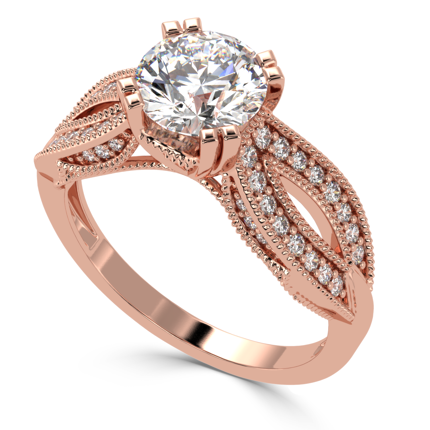 1.36 Carat H Color VS1 Clarity Diamond Studded Natural Diamond Ring.